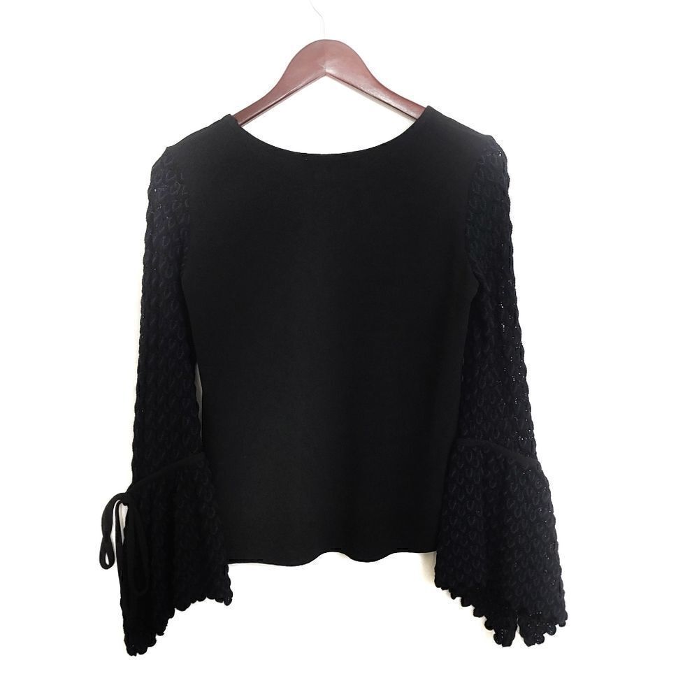 SEE BY CHLOÉ Crepe Crochet Knit Top Black XS Career - Picture 4 of 8
